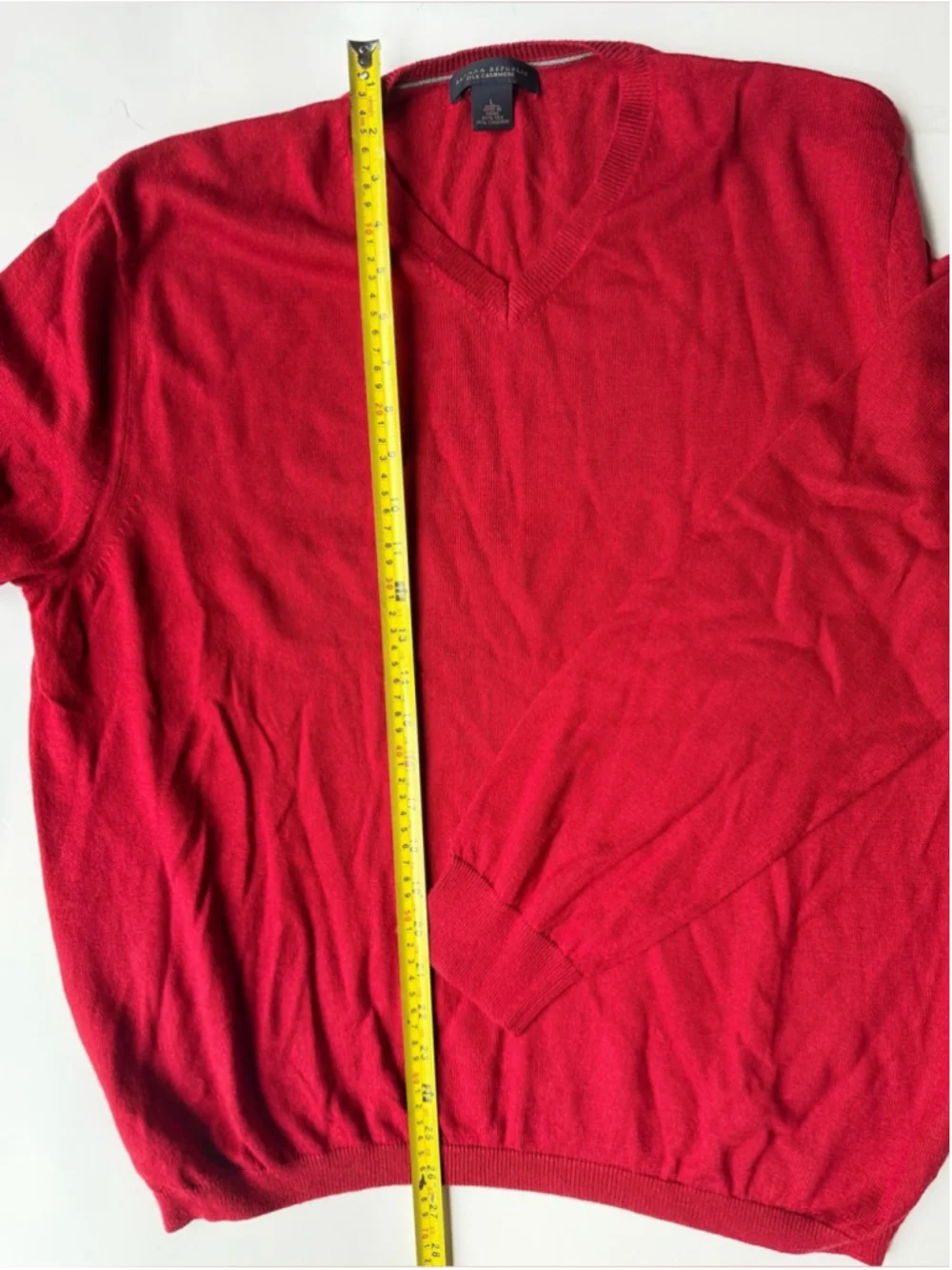 Men's Red V-Neck Sweater